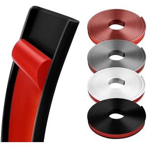 U-Shape Flexible Edge Protector Banding, 0.35" x 20ft Self Adhesive Veneer Edging Trim for Desk, Cabinet, Table, Shelves - Furniture Restoration, Decorative TPE Edge Strip (Black)