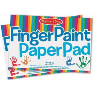 Melissa & Doug Finger Paint Paper Pad (12 x 18 Inches) - 50 Sheets, 2-Pack - FSC Certified