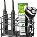 Urbanstrive 304 Stainless Steel Bathroom Toothbrush Holder Toothpaste Holder Stand Bathroom Accessories Organizer (Black, Large)