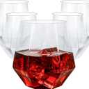 Goodluck 40 PCS Diamond Stemless Plastic Wine Whiskey Glasses, 12 Oz Disposable Cocktail Glasses, Suitable for Weddings, Birthday Parties, Family Gatherings, Bars, etc (Clear)
