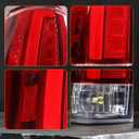 Pair RED LED Tail Lights Compatible with Chevrolet GMC C/K Silverado Sierra Pickup Trucks 1988-1998, Suburban Tahoe Yukon Blazer 1992-1999, OE Style Plug & Play Rear Lamps