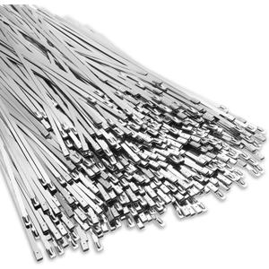 LEIFIDE 500 Pcs Metal Zip Ties 304 Stainless Steel Zip Ties Heavy Duty Self Locking 220 Pound Tensile Strength Cable Suitable for Exhaust Wrapping Fence Outdoor Workshop Canopy(5.9 Inch)