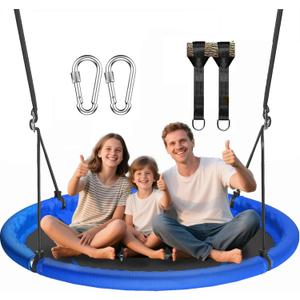 48-inch Saucer Tree Swing for Kids Adult, Larger Flying Swing for Whole Family, 700lbs Weight Capacity with Adjustable Hanging Straps