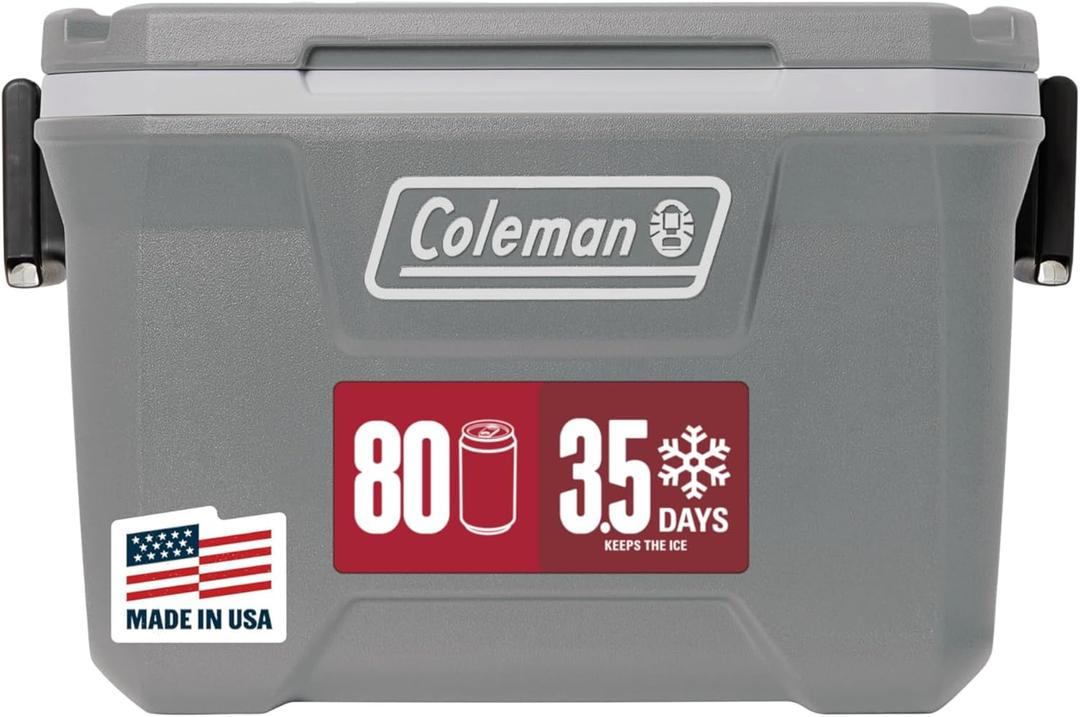 Coleman Classic Series Insulated Portable Cooler, Leak-Resistant Outdoor Hard Cooler Keeps Ice up to 5 Days, 52 Quart (Rock Grey)