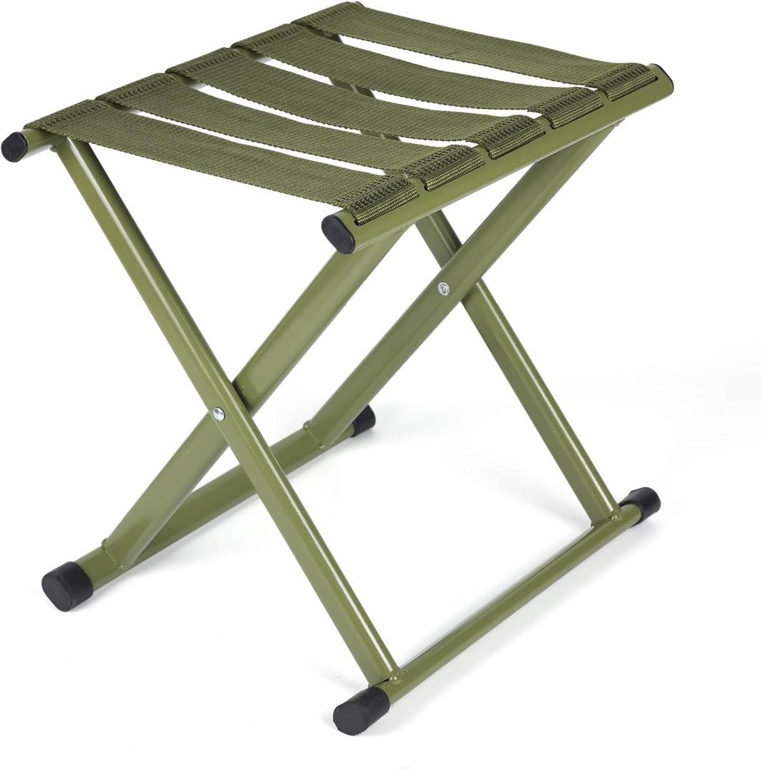Folding Stool Heavy Duty Camping Stool Outdoor Portable Chair, 440lbs Heavy Duty Portable Folding Stool, Suitable for Camping, Outdoor Hiking, Outdoor Fishing, Picnicking,BBQ (14)
