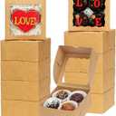 40 Pack Small Bakery Boxes 4x4x2 Inches Cookies Boxes Mini Bundt Cake Boxes Pie Boxes Cinnamon Roll Treat Packing Chocolate Truffle Box Party Wedding Favor (Brown)