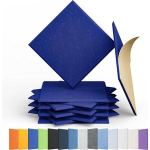 12 Pack Acoustic Panels Self Adhesive Sound Proof Foam, High Density Sound Acoustic Panel, 12X12X0.4 Inch Square Panels in Home, Office, Reccording Room, Studio,and more(Telecom Blue)