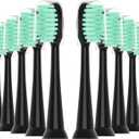 Replacement Toothbrush Heads 10 Pack,Compatible with AquaSonic Black Series (Black)