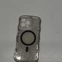 Magnetic for iPhone 15 Pro Max Case Clear, Sparkly Bling Glitter Cute Curly Wave Cover for Women Men Compatible with MagSafe TPU Shockproof Protective Phone Case for iPhone 15 Pro Max, Black 