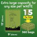 ATIFBOP Biodegradable Dog Poop Bags Rolls 360 Count Scented, Leak Proof and Extra Thick Waste Bag Refill (Scented)