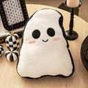 WDS WONDROUS Ghost Pillows Halloween Decor  Ghost Shaped Throw Pillow for Home, Soft Stuffed Fun Ghost Cushion Halloween Decorations Indoor  Cute Black and White Halloween Pillow  15.8x12.6in