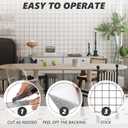 3 x 10pcs Marble Peel and Stick Backsplash Waterproof Wall Panels, Self Adhesive Marble Foam Tile, 11.8"x11.8" PVC Wall Panels for Bathroom, Kitchen, Living Room and Laundry Room (Plaid Pattern) (White and Black)