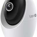 Tapo 4K Indoor Pan/Tilt Wired Security Camera - Works as a Baby Monitor, Person/Pet Detection, Facial Recognition, 360 AI Motion Tracking, Subscription-Free Local Storage or Optional Cloud, C260