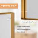 Melodieux Wall Vanity Bathroom Mirror for Over Sink, 30"x48" Rounded Rectangle Metal Deep Frame Wall Mounted Mirror Wall Decor for Living Room Hallway, Gold