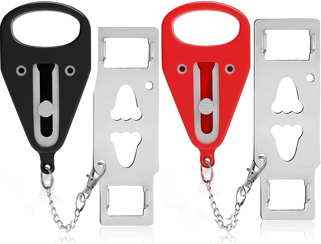 KUOGO Portable Door Lock2 Pack Solid Heavy Duty Extra Lock for Additional Privacy and Safety in Hotel,Apartment,and Prevent Unauthorized Entry in Traveling, AirBNB, Apartment and College
