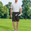 M MAELREG Golf Shorts Men Print Quick Dry 9" Stretch Lightweight Water-Resistant Flex Flat Front Fashion Mens Shorts Casual (Black Green Flower)