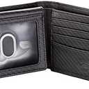 Stealth Mode Leather Bifold Wallet for Men With ID Window and RFID Blocking (Carbon Fiber)