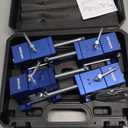 DAYDOOR Professional Cabinet Clamps 4 Pack, Heavy-Duty Cast Steel, Integrated Drill Guide & EVA Protection, Face Frame Alignment Tool for Cabinet Installation & Woodworking, Blue