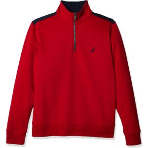Nautica Men's 1/4 Zip Pieced Fleece Sweatshirt (Large)