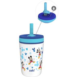 Zak Designs Disney Kelso Toddler Cups For Travel or At Home, 12oz Vacuum Insulated Stainless Steel Sippy Cup With Leak-Proof Design is Perfect For Kids (Mickey Mouse)