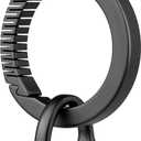 TISUR Titanium Round Carabiner Clip, Spring Hook Key Chain Ring, Small Keyring Carabiner with D-Ring for Car Keys