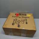 46" L Collapsible Foldable Extended Wagon, 500LB Weight Capacity with 280L Heavy Duty Folding Cart,Utility Wagon with All-Terrain Beach Wheel & Drink Holders,Black