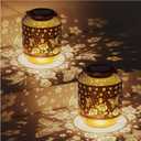 2 Pack Butterfly Solar Lanterns Outdoor Waterproof Rose Garden Decor Gifts for Mom Women Grandma Metal Hanging Solar Lights Outdoor Decoration for Patio,Yard,Porch,Backyard