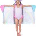 Care Bears Bath/Pool/Beach Soft Cotton Terry Hooded Towel Wrap, 24 in x 50 in, By Franco Kids
