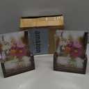 RLAVBL 5x7 Picture Frame Set of 2, Rustic Glass Photo Frames with Base for Tabletop Display
