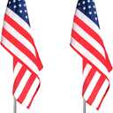 SENZHIYI Indoor Telescoping Flag Pole with Base 6FT-8FT,Aluminum Commercial Indoor Flagpole with Silver Ball Top Finial,Heavy Duty Indoor Flag Pole Kit for Office School City Hall Silver 2Pack