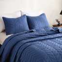 Blue Queen Blanket  Leaf Texture Pattern Lightweight Beds
