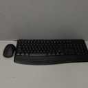 Wireless Keyboard and Mouse Combo, E-YOOSO 2.4GHz Full Sized Ergonomic Wireless Keyboard with Wrist Rest, 3 DPI Adjustable and 6 Buttons Cordless USB Mouse for Computer, Laptop, PC, Windows (Black)