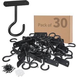 ASZUNE Ceiling Hooks 2.5in 30Pack for Hanging Plants Black