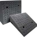 2 Pack Driveway Curb for Ramps, Portable Heavy Duty Rubber Shed, Suitable for Cars, Bicycles, Motorcycles, Wheelchairs, Lawn Mowers, Mobile Pets (19.7 x 19.7 x 6 Inch)