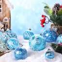 Civaner 24 Pcs Christmas Ball Ornaments, Multi Size Shatterproof Hanging Ball Ornaments Set, Christmas Tree Plastic Decorations for Xmas Holiday Party Wreath Garland Home Decor(Light Blue)