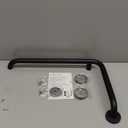 Matte Black Angled Grab Bar 16x24 Inch, iHansee Bathroom Safety Bar w/Anti-Slip Knurled Grip, Wall Mount L Shaped Shower Handle for Elderly Senior Handicap, Toilet Bathtub Balance Support Handrail