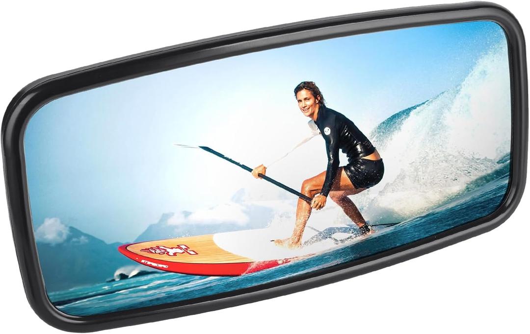 Boat Mirror, 13x6 Inch Boat Rear View Mirror with 360 Rotation for Ski & Pontoon Boat Safety
