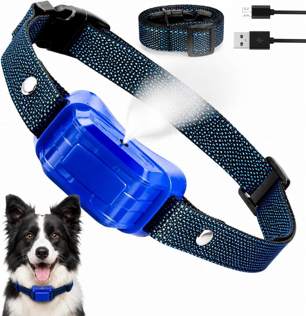 Citronella Bark Collar for Dogs, [No Spray Refill] Spray Dog Training Collar, Humane Citronella Dog Barking Collars, Safer Anti Barking Control Spray Collar for L/M/S Dogs Blue