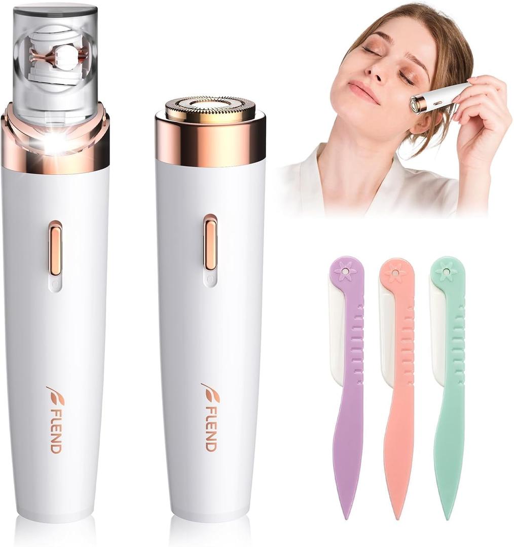 Epilator for Women, 2-in-1 Facial Hair Removal Epilator, Painless Designed Hair Remover with Built-in LED Light for Precision, Smooth Glide Hair Remover for Women Face Lips Chin Peach Fuzz