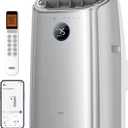 Dreo Portable Air Conditioners, 12,000 BTU AC Unit for Bedroom with Drainage-free Cooling, 46dB Quiet, APP/Voice/Remote, 24h Timer with Fan & Dehumidifier, Smart Standing AC for Room Indoors, AC515S (Gray)