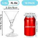 Youeon 18 Pack 5 Oz Plastic Martini Glasses with Twisted Stem, Shatterproof Cocktail Glass, Lightweight Wine Glasses Set for Cocktail Party, Poolside, Birthday, Bar