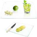 Tempered Glass Cutting Board Set of 2 (16"x12" & 12"x8"), Clear Chopping Boards for Kitchen, Heat Resistant Trivet & Countertop Saver, Non-Slip, Shatter-Resistant, Dishwasher Safe