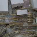 JOIN IRON 2-Piece Bistro Dining Set for Indoor Use, Marble-Look Tabletop with Gold Metal Frame, Vintage French Caf Style Round Table and Chairs for Kitchen, Breakfast Nook, Small Apartment (Gold)