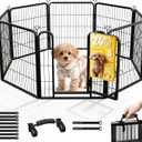Dog Playpen for Indoor,Outdoor,Yard,RV Camping,24 in 8 Panels Dog Play Pen | Heavy Duty Metal Dog Gate,Anti-Rust Coating Dog Fence Exercise Pen for Puppy and Small Dogs