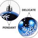 ULTECHNOVO 6pcs Halloween Balls Tree Ornaments, Shatterproof Christmas Decorations Set with Reusable Hand-held Package for Holiday Xmas Tree Decor (6cm) (Blue)