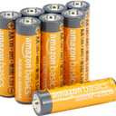 Amazon Basics 8-Pack AA Alkaline High-Performance Batteries, 1.5 Volt, 10-Year Shelf Life