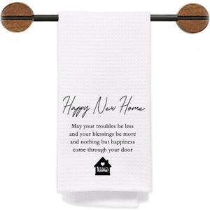 2 x Happy New Home Hand Towels - Rustic, 16 x 24 inches, Polyester, Machine Washable, Gift Idea for Women, Men, Kitchen, Bathroom - 1 Count, Color: G