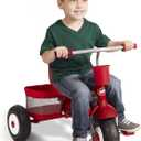 Radio Flyer Ultimate All-Terrain Stroll 'N Trike, Ages 1-5, Convertible 4-in-1 Tricycle, All-Terrain Tires, Parent Push Handle, UV Canopy, Accessories, Safety Harness, Stroller Tricycle for Toddlers