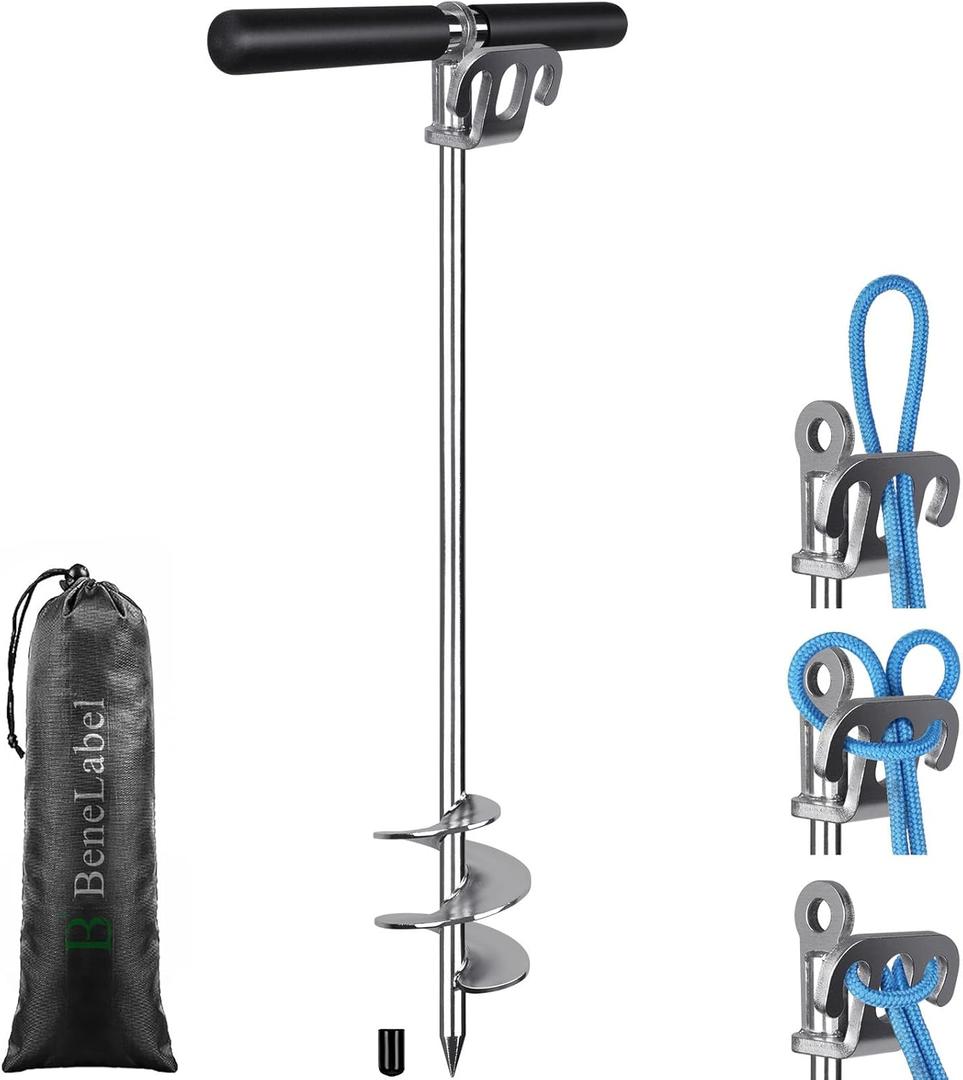 BeneLabel 17" 26" 36" Boat Sand Anchor for Boat Screw in Boat Anchor for Shallow Water, Stainless Steel Boat Beach Anchor for Sandbar, TET Ski Anchor, Kayak Anchor, Pontoon Boat, Sandbar