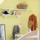 CroBlissful 20 Pcs Adjustable Shelf Brackets for Double Track System Closet Organization Heavy Duty Wire Shelf Brackets(White,14.5 Inch)